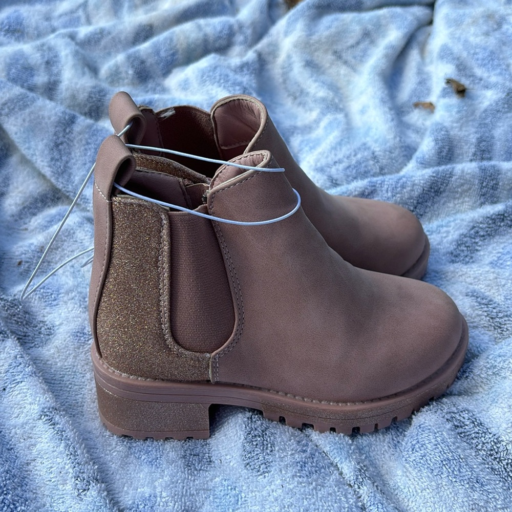 NWT Laundry Girl Tutti Pink Boots Glitter Elastic Zipper Side Girls 2